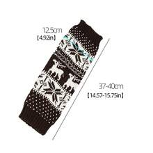 1 Pair Breathable Thick Christmas Leg Warmers, Snowflake & Deer Pattern Leg Warmers, Cozy Knit Knitted Leg Warmers, Suitable For Autumn/Winter - Multicolor - View 2
