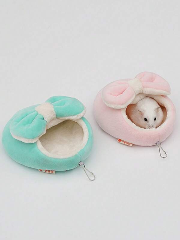 JIZAIZAI 1 قطعة حمام سباحة من قماش البوليستر دافئ لحمام الهامستر مع سرير بيضاوي وربطة عنق، مناسب للحيوانات الأليفة الصغيرة