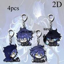 4pcs Popular RPG Game Theme Keychains, Cute 2D Acrylic Character Keyrings, Creative Backpack Pendant Gifts Set Bag Charms Car Teacher Friend Sister Gift Ideas - Multicolor - View 7