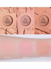 3CE Brand New Mood Recipe Mini Blush In Nude Peach, Mousse-Like Smooth Texture, Gradient Blending, Brightens Complexion, Oil Control, Easy To Blend, Highlights Eye Area, Creates Sculpted Facial Features, Korean Makeup | 3g/0.1oz - Nude Peach - View 6