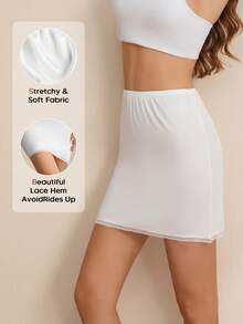 女士蕾丝吊带连衣裙，带衬里，修身显瘦迷你睡裙