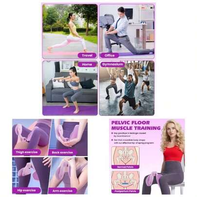 Thigh Trainer Thigh Exerciser With Figure 8 Exercise Bands Arm Leg, Hip Trainer Kegel Exerciser, Pelvic Floor Muscle Trainer, Trimmer Inner Thigh, Thigh Toner Workout
