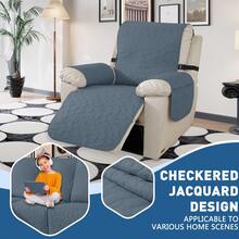 YSTYLE Single-Seater Reclining Armchair Cover, Armchair Cover With Armrests, Single-Seater Armchair Cover With Armrests, Armchair Cover With Elastic Band, Reclining Sofa Cover - Dusty Blue - View 2