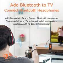 VAORLO 二合一蓝牙5.4音频接收器/发射器，3.5mm AUX接口，HIFI立体声车载音乐无线音频适配器，带麦克风，适用于电脑、电视、飞机扬声器、蓝牙耳机 - 彩色 - 查看 7