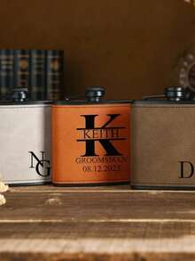 1pc Personalized Custom Men's Flask, Groomsman Flask, Groomsman Gift, Custom Flask, Gift For Husband And Father, Unique Men's Gift, Portable, Large Capacity, Unique Gift - Multicolor - View 4