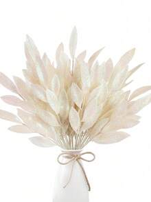 8pcs Christmas Wedding Decor Sparkling Golden Powder Artificial 6-Leaf Olive Leaves, Indoor Home Christmas Tree Wreath Decor, Photography Props, Winter Party, Christmas Decoration,Christmas