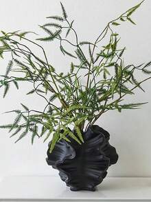 1 件黑色波浪树脂花瓶家居装饰客厅餐桌中心装饰