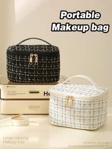 1pc Large Capacity Travel Dual-Layer Toiletry Bag, Multi-Functional Makeup Bag, Wet & Dry Separation Toiletry Bag, Cosmetic Storage Pouch, Portable Makeup Bag, Makeup Brush & Cosmetic Products Organizer, Waterproof Skincare Storage Bag, Bathroom Makeup Organizer - Multicolor - View 5