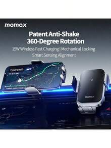 CM36ACND Car Wireless Charging Mount: Shockproof And Stable Support, 15W Wireless Charging, Air Vent Mount, Automatic Induction Charging, Black - Black - View 5