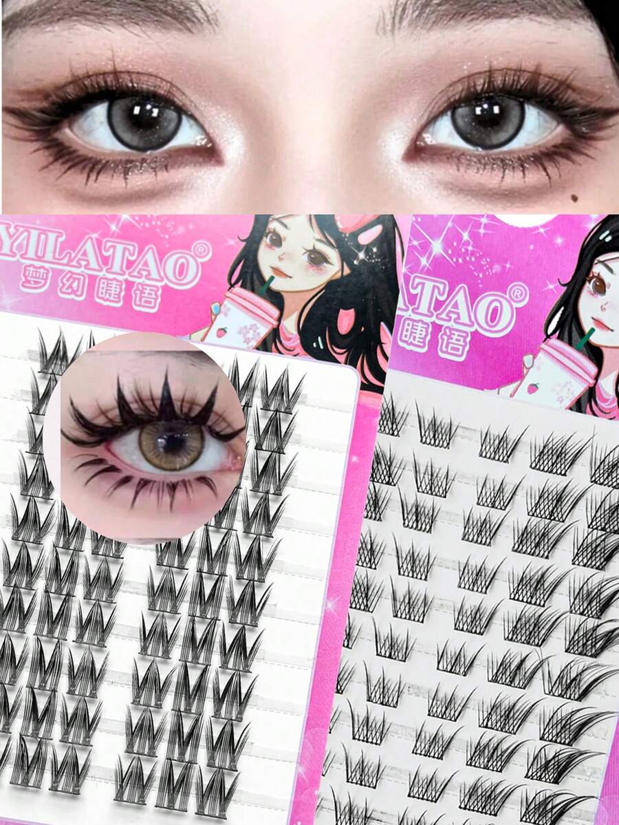 120pcs Ultra-Affordable 2 Pieces False Eyelash Combo Enhances Daily Makeup Looks, Suits Most Eye Types, And Allows Easy Experimentation With Two Styles - Black - View 1