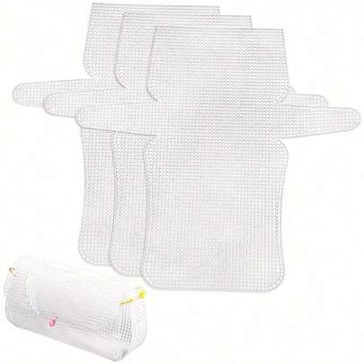 3 piezas de bases de malla de plástico para bolsos de ganchillo, base de tejido hecho a mano DIY, red de punto de cruz, kit de fabricación de bolsos de ganchillo DIY, accesorios para bolsos, suministros para hacer carteras, bolsos de lona de plástico, piezas con patrón con forma
