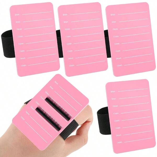ZZXC 4 Pieces Lash Holder Eyelash Extension Hand Pallet Tray Tools With Adjustable Wrist Strap Adjustable Lash Tray Strip Palette One Size Fits Most Eyelash Extension Holder 8-15 MmPink