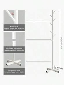 Este perchero de pie moderno y minimalista es adecuado para varios espacios como la sala de estar, el dormitorio y la entrada. Presenta un diseño sencillo y elegante, con una base resistente y ganchos multifuncionales, fabricado con materiales de alta calidad y una estructura fácil de usar. Es ideal para la organización del hogar, la decoración estacional, la configuración de vacaciones y el embellecimiento de la habitación, lo que lo convierte en una excelente opción para la organización del hogar y la decoración del espacio. - Blanco - Ver 5