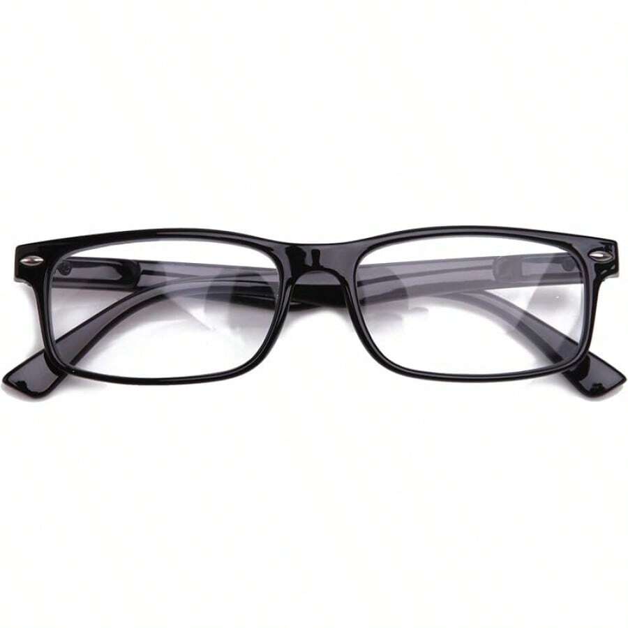 Lens Rectangle Frame Non Prescription Glasses - Fashion - 黑色眼鏡,附硬眼鏡盒 - 查看 1