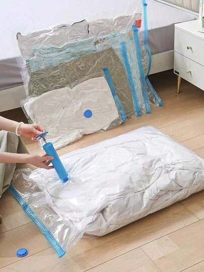 3pcs Thick Vacuum Storage Bags, Airtight Compression Bags Suitable For Bedding, Clothes, Travel, Dorm, Reusable, Space Saving, Home Goods, Dust Cover, Gifts, Dresses, Pants, Shoes, Jeans, Boots, Skirts, Bedroom Organization