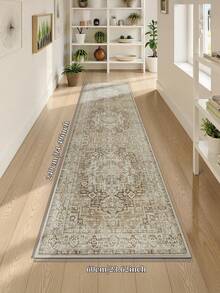 1 pieza Alfombra de área estilo bohemio en beige, de lana sintética lavable a máquina, 1160 G/㎡, adecuada para sala de estar, dormitorio, cocina, oficina, entrada - Beis - Ver 18