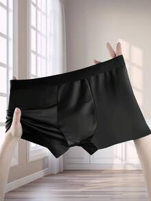 6pcs/Pack Men's Solid Color Silk Boxer Briefs, Men's Underwear - Multicolor - View 4