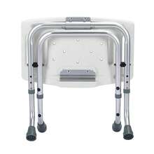Adjustable Shower Stool, Folding Portable Chair With 3 Height Settings, Anti-Skidng Design For Elderly Disabled - 白色 - 查看 3