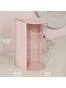 Rotating Multi-Layer Transparent Jewelry Organizer Box, Dustproof Plastic Storage Box, Desktop Organizer, Makeup Pencil Storage Box, Suitable For Christmas, Valentine's Day, Birthday, Makeup Room Decor, Room Decor - Multicolor - View 10