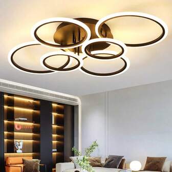 6pcs Acrylic Irregular Shaped LED Ceiling Light, 3-Color Dimmable, Suitable For Bedroom, Living Room, Study, Dining Room, Office, Hallway And Other Home Decor Lighting