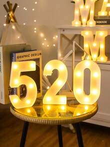 1 Peça Luz de Letra de LED, Cenário de Proposta Romântica Surpresa, Presente de Natal, Decoração Central, Adequado para Decoração de Aniversário/Casamento/Aniversário/Dia dos Namorados/Halloween/Natal/Ano Novo 2025, Presente de Aniversário e Feriado Perfeito para Família, Decoração de Quarto, Decoração de Festa, Branco (Baterias Não Incluídas)