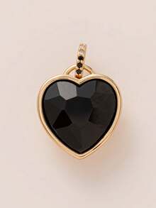 1PC Fashionable DIY, Simple And Elegant, Heart-Shaped Zirconia Cat Maple Leaf Pendant, Gold-Plated And Color-Preserved 14K