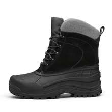 Men's Insulated Waterproof Winter Classic Comfort Snow Boots - Black - View 3