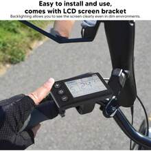 Alomejor Computadora de Bicicleta Eléctrica Multifuncional de Alta Precisión con Pantalla LCD Impermeable IP67, Conector 6P, Compatible con 24V 36V 48V para Bicicleta Eléctrica - 1 - Ver 1