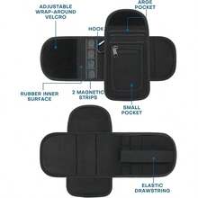 Soporte magnético para botella de agua de fitness, se adhiere instantáneamente a equipos metálicos, se adapta a botellas de 18-40 onzas, accesorio de gimnasio unisex con bolsillo para teléfono y llavero - Negro - Ver 3