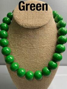 1pc Bohemian Style Plastic Acrylic Colorful Handmade Beaded Geometric Necklace, Summer Fashion Accessory, Gift For Women, Suitable For Beach And Daily Wear - Resin Hand-beaded Necklace - View 19