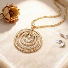 Collar largo con colgante de acero inoxidable de moda, cadena de suéter para mujer, regalo de cumpleaños