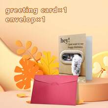 2pcs/1 Set Of Unique Cat Birthday Cards (Including 1 Envelope And 1 Greeting Card) Is The Best Gift For Family And Friends. A Happy Birthday Card With An Envelope Is An Unusual And Cute Aesthetic Item - Multicolor - View 4