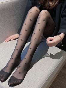 1 Pair Sexy Women's Polka Dot/Vertical Stripes Patterned Thigh High StockingsBlack Tights, Suitable For Women Party Outfit, Attractive Thigh High Socks