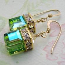 1Pairs Luxury Women's Fashion Gemstone Dangle Earrings Hook Drop Earrings Bride Wedding Engagement Party Earring Jewelry - 綠色 - 查看 1