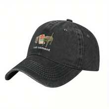 I Eat Cement, Cat, Gag, Sarcastic Cowboy Truck Hat Baseball Cap, All-Season Durable Hat, Unisex - Black - View 9