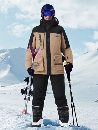 Bộ 2 món kiểu bạn trai dành cho nam, đồ thể thao ngoài trời chuyên nghiệp, trang phục thể thao và giải trí, áo và quần trượt tuyết HX503-1 mùa đông