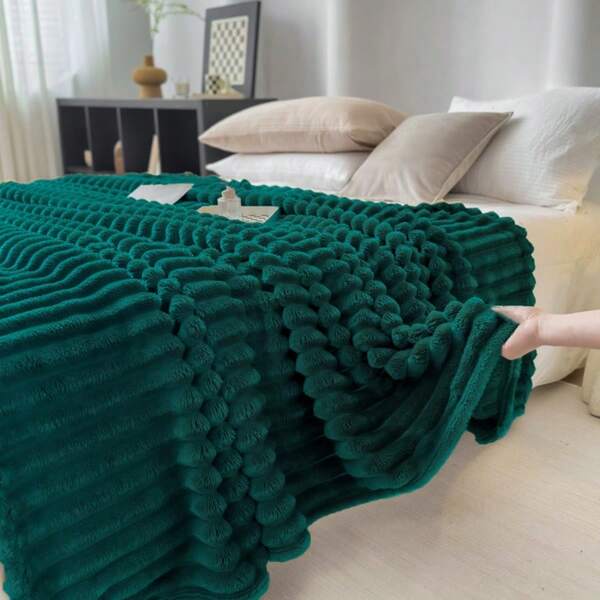 1 pieza Manta de felpa suave y esponjosa de unicolor, manta de forro polar suave y cálida, manta multiusos para viajes, cama, sofá, oficina, adecuada para todas las estaciones, decoración de dormitorio, regalo perfecto para amigos y familiares