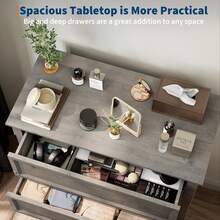 Huisuilinss 4 Drawer Dresser For Bedroom,Tall Bedroom Dresser With Large Drawer & Metal Handles,Wooden Storage Organizer Cabinet Chest Of Drawer For Closet,Living Room,Hallway - Grey - View 5