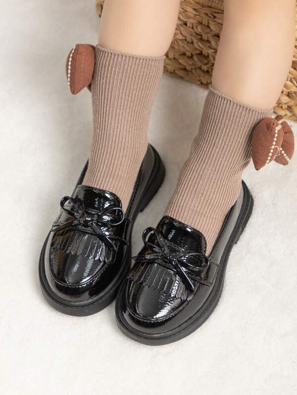 Girls' Mary Jane Flat Shoes, Black, School Style, Party & Performance Wear