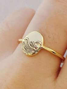 1 PC Luxury Women Rings Sparkling Elegant Casual Rings Women's Engagement Rings Wedding Rings Promise Rings Merry Christmas Valentine's Day Anniversary Gifts Jewelry Rings - 金色 - 查看 1