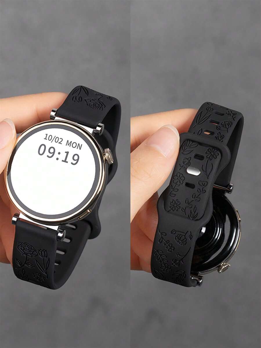 1条18mm/20mm/22mm硅胶表带,兼容三星Galaxy Watch 3/4/5/6 40mm 44mm经典款、43mm 47mm款,兼容华为GT6 GT5 GT4 GT 3/2 46mm款,男女通用 - 黑色 - 查看 1