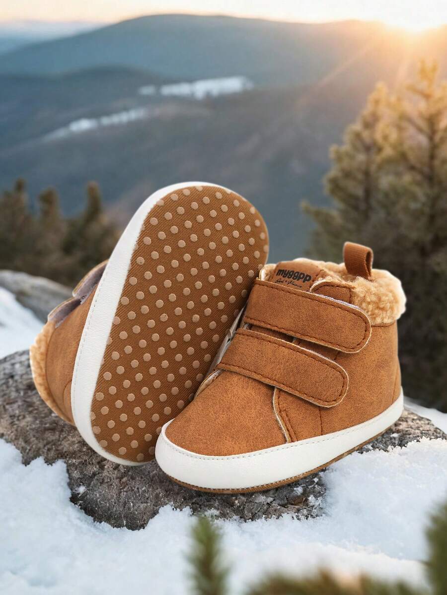 Scarpine antiscivolo calde per neonati e bambini, scarpe invernali con suola morbida, stivaletti alla caviglia per neonati, scarpe per bambini