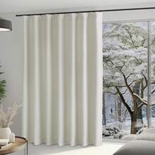 2025  Bedroom Curtains 2 Panels Sets Faux Linen Textured, Pinch Pleated Room Darkening Light/Heat Blocking Window Drapes Thermal Insulated For Living Room, Angora, W50 X L108, 2 Panels - 自然的 - 查看 9