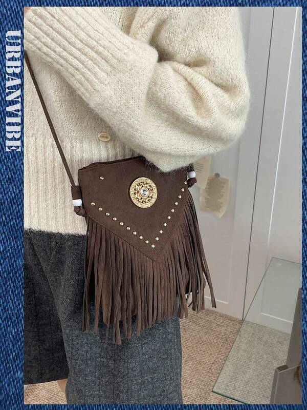 Small Niche Design Tassel Bag, Women's New Personalized And Versatile Handbag, Casual Commuting Shoulder, Crossbody