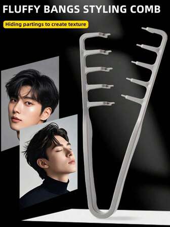 1 st/set bredtandade kammar - för män, fluffig textur, ABS-plast med texturerat handtag, fluffig stylingkam för volymgivande hårrötter, täcker lugg, lämplig för alla hårtyper, perfekt för hemmet, skolstart, resor och semester