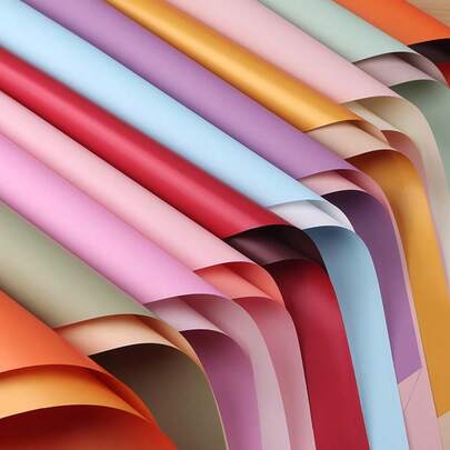 20 Sheets Of Ouya Paper Bouquet Wrapping Paper, Thick Double-Color Waterproof Material, Multi-Purpose Colored Paper, Suitable For Valentine's Day, Floral Gifts, Bouquet Wrapping Paper, Gift Packaging, Wedding Decoration, Painted Paper