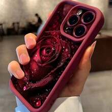 1pc Fashionable & Elegant Gradient Watercolor Romantic Raindrop Rose Flower Sky Eye Staircase Soft Phone Case, Compatible With IPhone 16/16 Pro Max, Infinix Smart 7, Spark Go 2024, Infinix Hot 40/40 PRO/SPARK 20 PRO, Galaxy S25 Ultra - màu đen - Xem 8