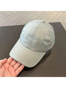 Unisex Breathable Polyamide Baseball Cap, Quick-Drying, Lightweight For Outdoor Sports, Sun Protection, Adjustable Fit With Embroidered Detail - Hand Washable - Màu Xám nhạt - Xem 2