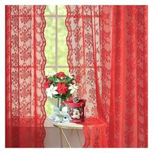 Christmas Sheer Curtains 90 Inches Long 2 Panels Vintage FloralLace Curtains For Living Room Rod Pocket Wedding Party Xmas Christmas Holiday Decor 52" W X 90" L - 多色620 - 查看 1