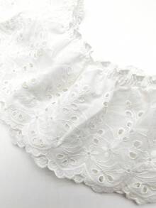 1 Yard Lace Embroidery Trim, 13.5CM Wide Hollow Embroidered Fabric Sewing DIY Decoration